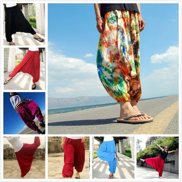 Casual Women's Harem Pants Drop Crotch Baggy Wide Leg Thai Hippy Boho