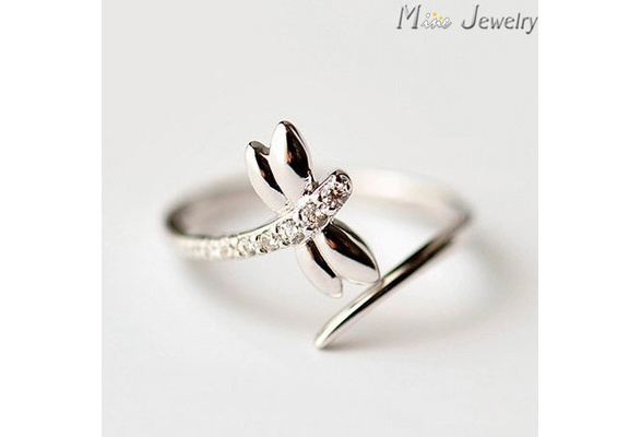 925 Anillo De Boda De Niña De Plata Esterlina Jewerly Abre 