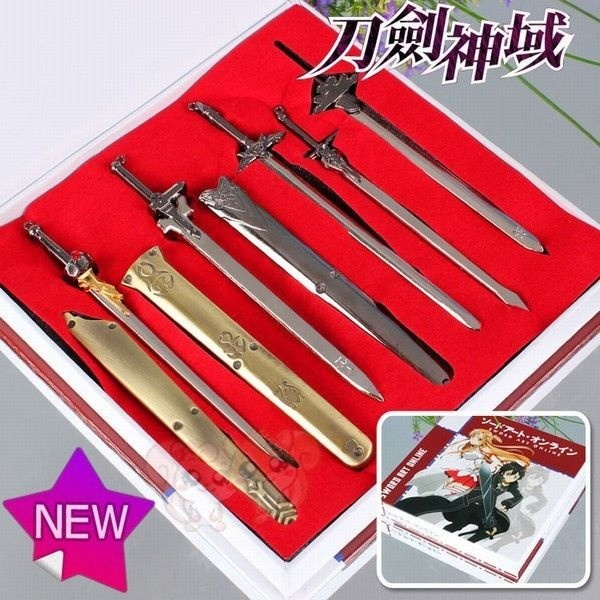 Sword Art Online Sao Cosplay Kirito Asuna Full Metal Weapons Sword Set In Gift Box Collection Wish