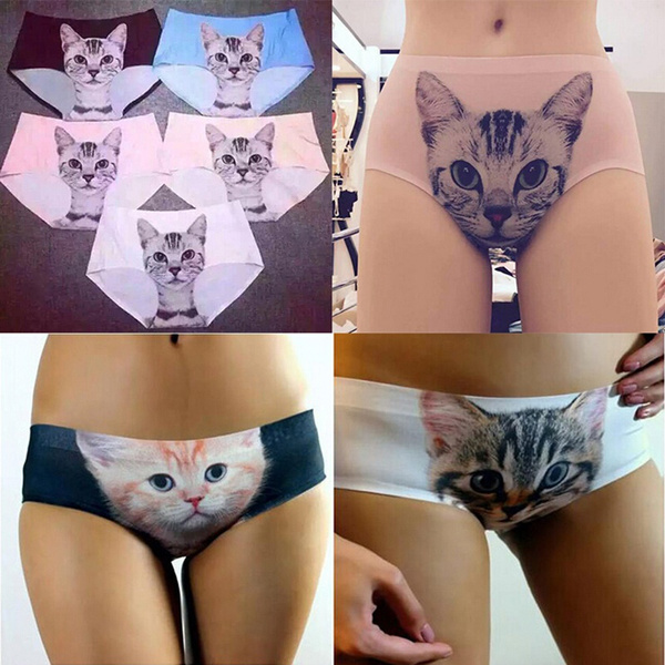 Sexy Pussycat Panties Womens Briefs Anti Emptied Cat Meow Star Cat Underwear  Linda Se's store