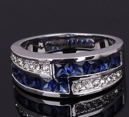 fashionjewelryring, Blue Sapphire, wedding ring, 925 silver rings