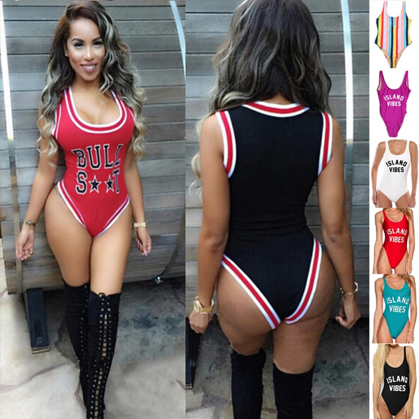 Sexy One Piece Swimsuit Bulls Print Bodysuits Swimwear