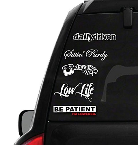 Jdm Lot Pack Of 5 Stickers Decals Daily Sittin Insta Low Life Be Patient P2 6 Wish