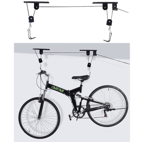 New Bike Bicycle Lift Ceiling Mounted Hoist Storage Garage Hanger Pulley Rack Wish New Bike Bicycle Lift Ceiling Mounted, Ceiling Mount Bicycle Lift Storage Hook