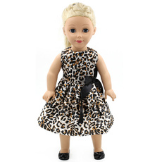 Dolls Clothing Fashion Leopard Sleeveless Dress Doll Clothes for 43cm&18 inch Girl Doll Dress Girls Best Gift