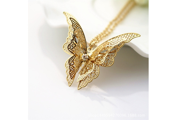 Butterfly CZ Rose Gold Pendant - Buy Butterfly Necklace online – Niscka