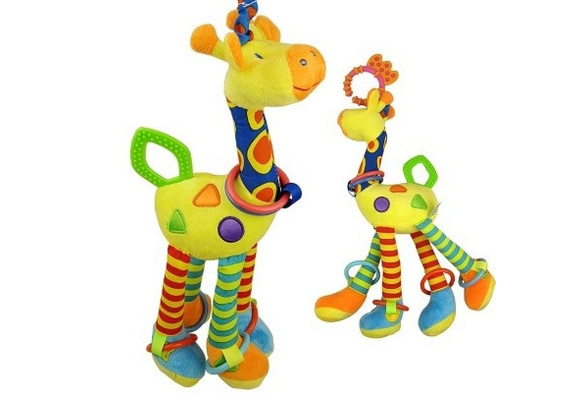 High Quality Unisex Toys Cute Kids Soft Giraffe Plush Happy Monkey Baby Animal Model Handbells Rattle Handle Developmental Stuffed Wish - fat giraffes roblox