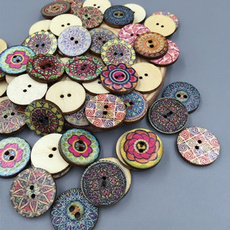 100x Mixed Adorable Flowers Wood Buttons Scrapbooking Sewing Craft Gifts