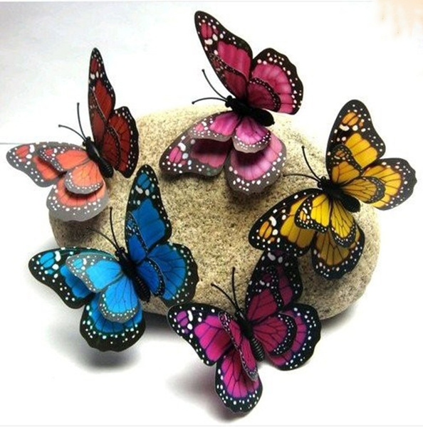 12pcs 3D Butterfly Stickers Decorative Wall Stickers Refrigerator