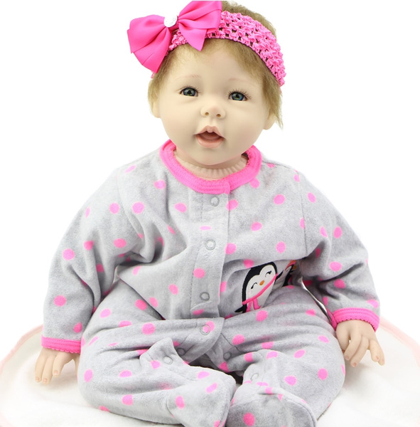 22 Inch Lovely Bebe Reborn Baby Doll Handmade Soft Touch Reborn Dolls For  Christmas Gifts (Cloth Body genderless)(Some Parts Send Random)