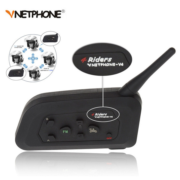 Vnetphone V4 1200 FM bt interphone bluetooth motorcycle helmet intercom interphone Allows 4 rides