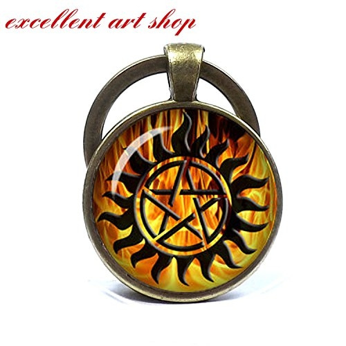 Winchester Anti Demon Tattoo Supernatural Keychain Supernatural Key Ring  Jewelry Flames of Hell Image Dean Winchester | Wish