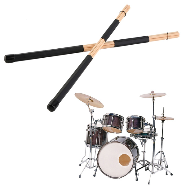 Forfar 1 Pair Drum Sticks WoodenHot Rods Rute Jazz Drumsticks 40cm 