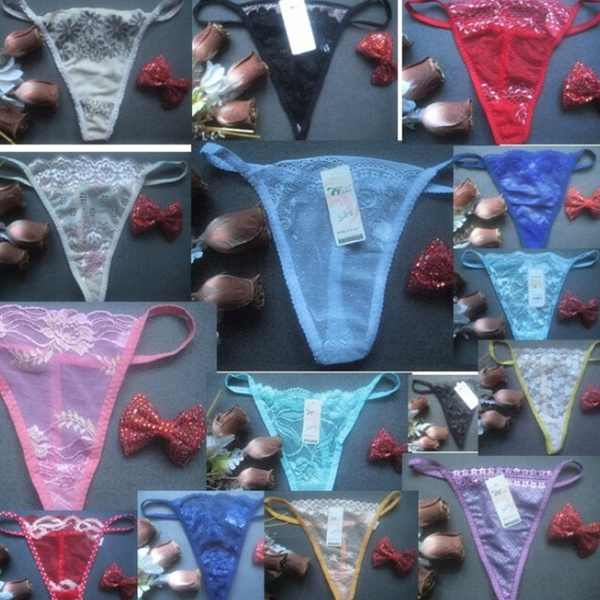 New 12PCS Wholesale Women's Mini Briefs Thong Underwear G-string T
