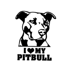 I LOVE MY PITBULL Vinyl Decal Sticker Car Window Bumper Wall Dog Rescue