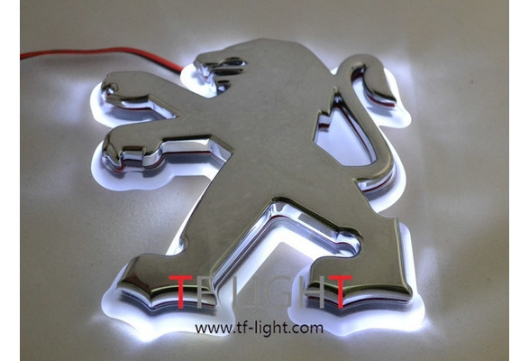 Car logo emblem light for peugeot 207 206 car badge lamp auto led 
