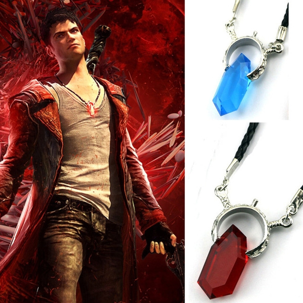 2pcs DmC:Devil May Cry Dante Vergil Nephilim Ruby Cosplay Necklace Pendant