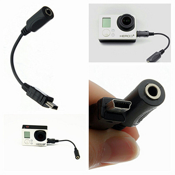 Cabo adaptador pop Hot USB para 3,5 mm + microfone clipe de mini microfone  para Gopro Hero 1 2 3+ 3 4 | Wish