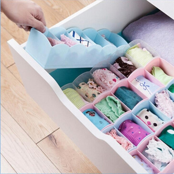 Multi-grids Clothes Socks Bra Ties Underwear Storage Boxes Organizer Container