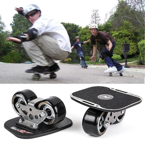 Skateboard Drift Skates,PU Wheels Aluminum Alloy Split for Roller Road Driftboard Antislip Deck Skates Wakeboard 