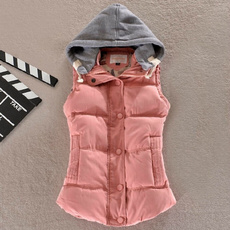 Gilet Veste Femme Women Vest Female Warm Sleeveless Jacket Cotton Solid Hooded Vest For Women Outerwear Female Colete Feminino
