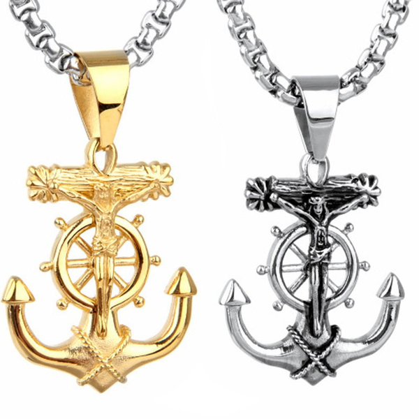 Cross and Anchor Necklace