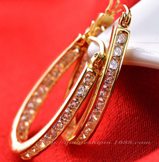 Fashion Genuine Gold Filled Topaz Drop Stud Earrings Jewelry Gifts