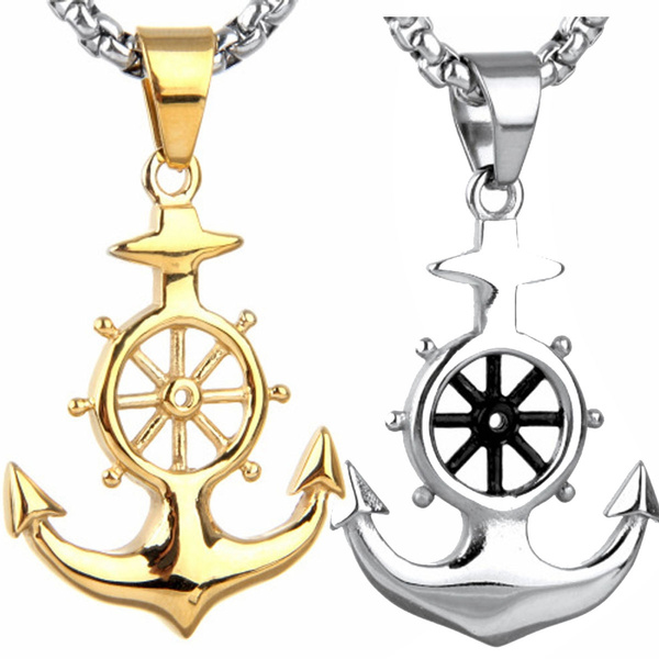 Stainless Steel Silver Anchor Necklace For Men | Sailor Men's Pendant –  Manntara Co.