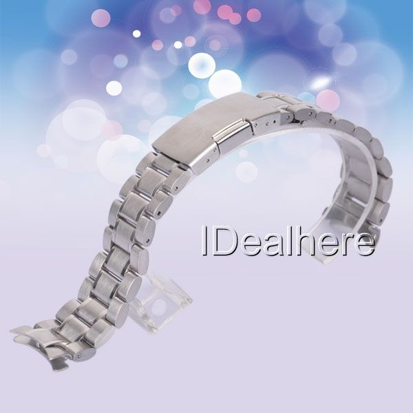 Classic 18202224mm Solid Stainless Steel Curved End Watch Strap Band Bracelet Wish 6201