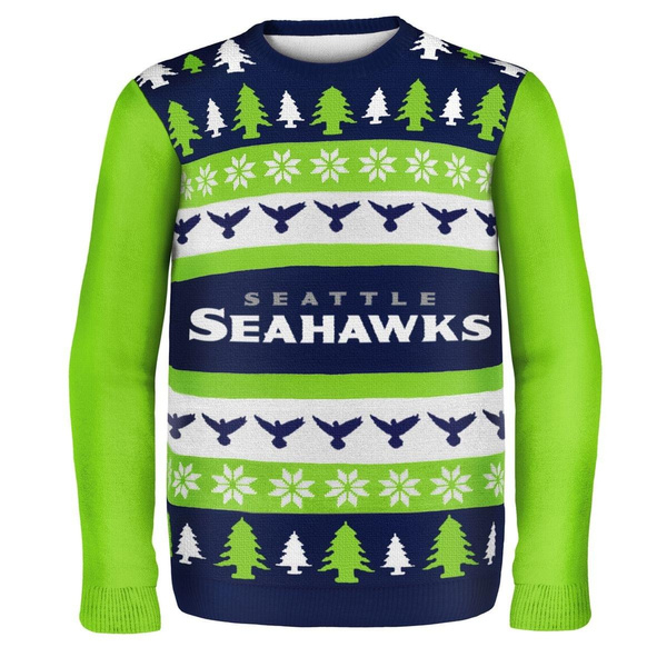 Seattle Seahawks Wordmark NFL Ugly Sweater