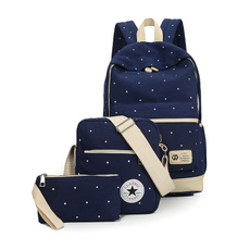 2016 Canvas Girl School Bags For Teenagers backpack women Three piece suit shoulder bags 3 Pcs/Set rucksack boy mochila knapsack