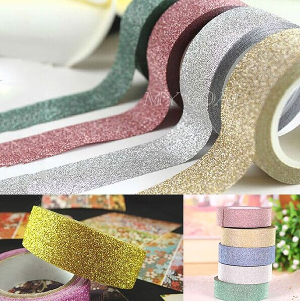 Tape Sticks Glitter Paper, Adhesive Tape Glitter Decor