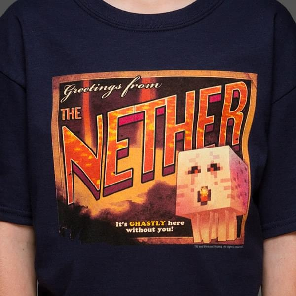 Minecraft Mens Nether Postcard T-Shirt Minecraft Mens Nether Postcard T-Shirt