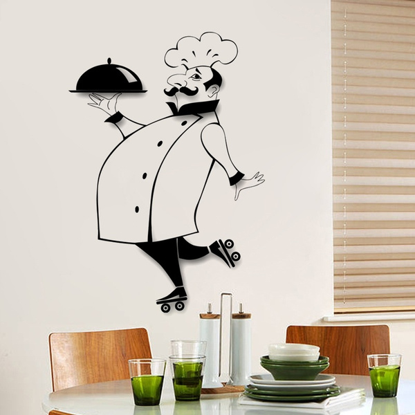 Kitchen Restaurant Bar Chef Vinyl Wall Art Stickers Home Decor Wallpaper Wish - Large Kitchen Wall Art Stickers