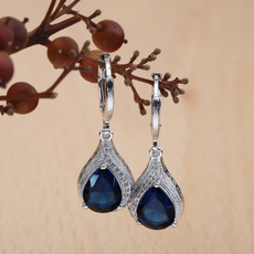fashion jewelry 925 sterling silver  sapphire  crystal zircon earring Ear Studs for women 