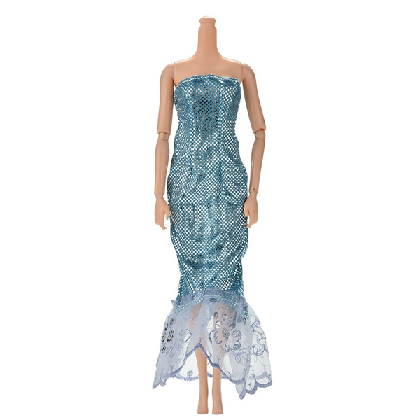 1 Pcs Fashion Sequin Sky Blue Mermaid Dress for 11/"  Dolls New   BSCA