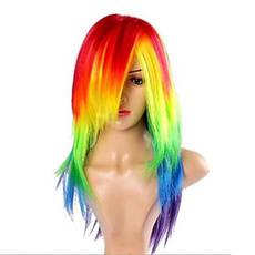 wig, rainbow, Colorful, Straight Hair