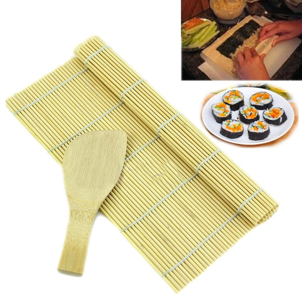 NEW Sushi Making Tool Set Sushi Rolling Bamboo Mats Bamboo Spoon Sushi  Roller Pad Sushi DIY Maker Tool
