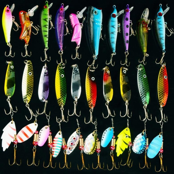 11pcs Artificial Metal Fishing Lure Bait Simulation Accessories Tool Hook For La
