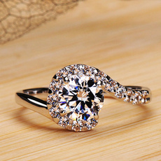 Fashion, wedding ring, 925 silver rings, Crystal