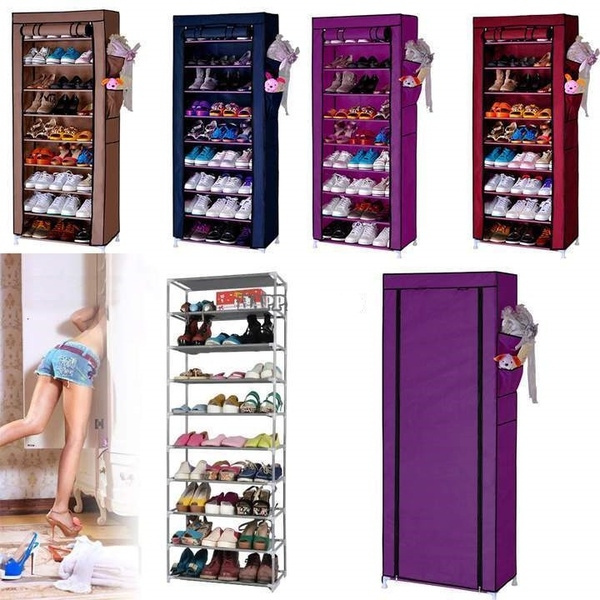 Portable Shoe Rack 9 Shelf Storage Closet Home Organizer Cabinet