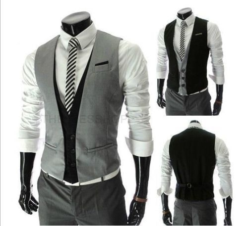 TREND Herren 2in1 Weste Clubwear Party Hochzeit Anzug Jacke Hemd Sakko Vest  02 | Wish