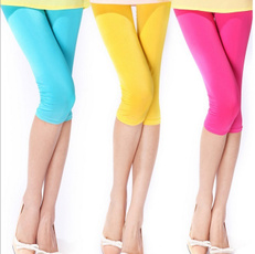 Fashion Women Candy Color Skinny Cropped Trousers Leggings #B2500