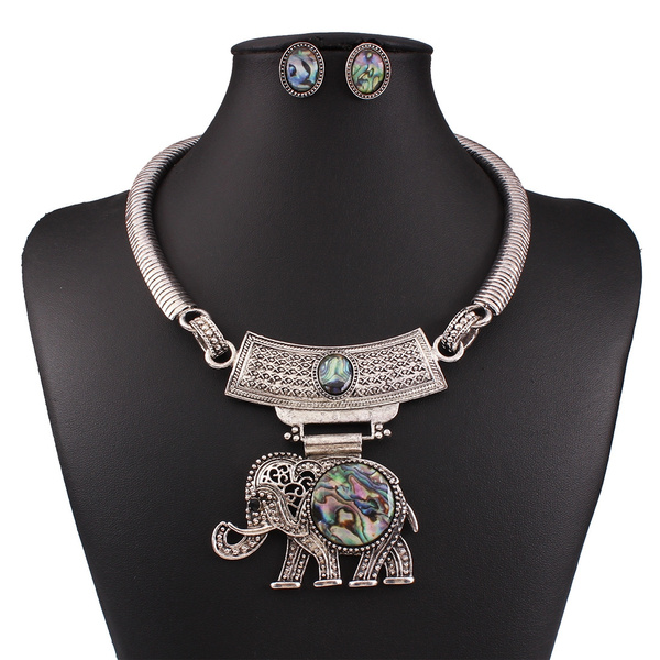 large silver elephant pendant