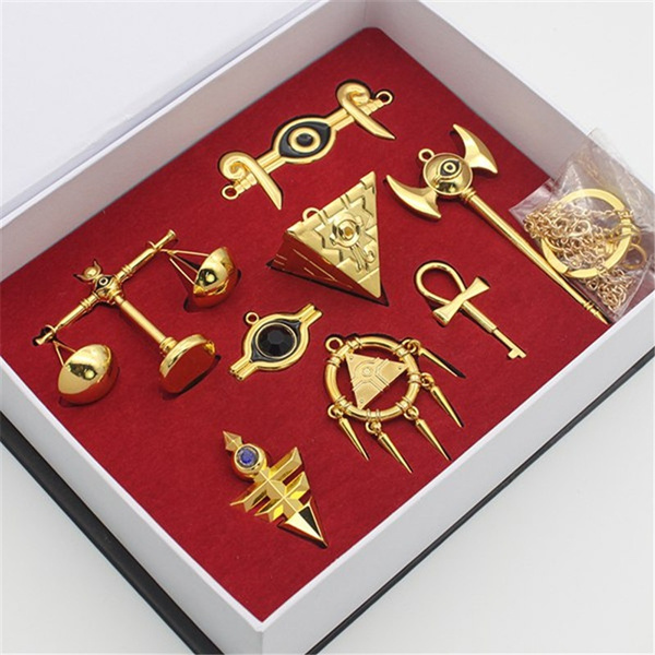tyk spids elektrode Top Fad Cosplay Props Yu-Gi-Oh Toys Duel Monsters Accessories Immortal  Yugioh Millenium Items Puzzle Eye Rod Ring Scale Pendant Necklace Key Chain  Keyring 8pcs Set Collection + Gift Box | Wish