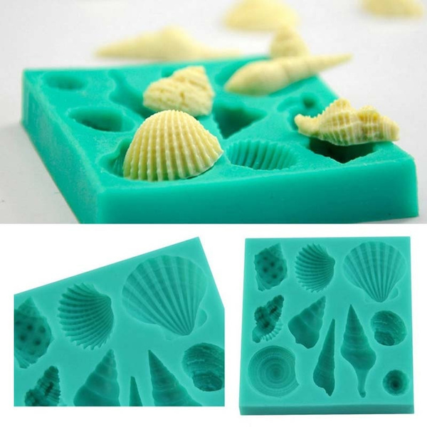 Silicone 3D Seashell Beach Shells Cake Molds Chocolate Mould Decoration FG