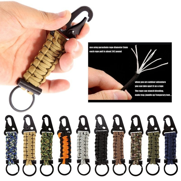 Outdoor Survival Kit Parachute Cord Paracord Keychain With And