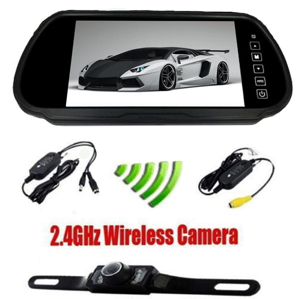 7" inch TFT LCD Rear View Mirror Monitor + 2.4GHz Wireless Reverse Car