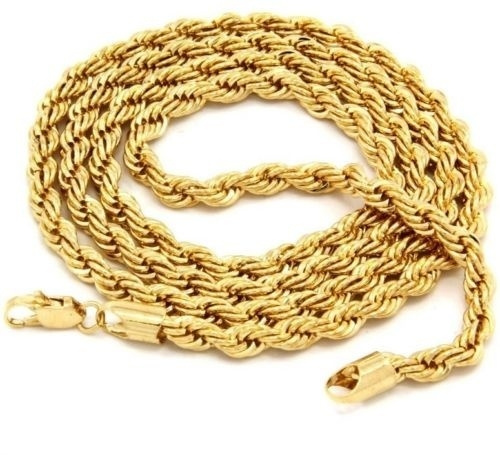 Yellow Gold Ep Rope Soft Necklace Chain 