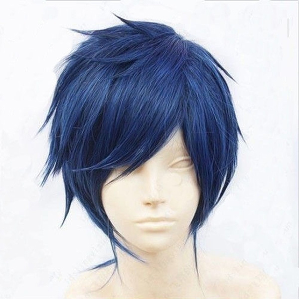 Hot Selling New Men Vocaloid Kaito Short Straight Blue Cosplay